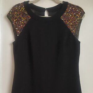 Black Dress with Beaded Sleeve Detail  Trink Turk Size 2
